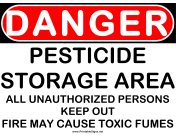 Danger Pesticide Storage
