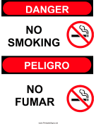Sign No Smoking Bilingual