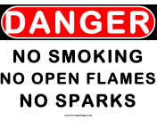 Danger no Flames or Sparks