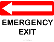 Directions Emergency Exit Left