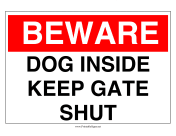 Dog Keep Gate Closed