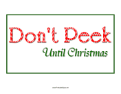 Don't Peek Christmas
