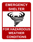 Emergency Shelter For Hazardous Weather Conditions
