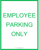 Employee Parking Only Green