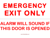 Exit Emergency Exit With Alarm