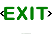 Exit Green on White with Arrows