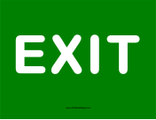 Exit White on Green