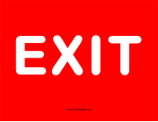 Exit White on Red