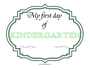 First Day Of Kindergarten