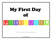 First Day Of Preschool