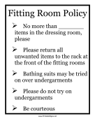 Fitting Room Policy