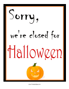 Halloween Closed