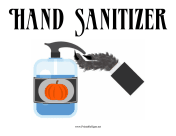 Halloween Hand Sanitizer Sign