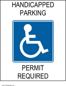 Handicapped Parking Permit Required