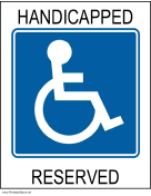 Handicapped Reserved