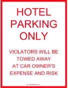 Hotel Parking Only