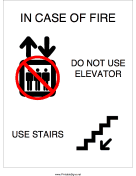 In Case Of Fire Do Not Use Elevator