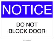 Do Not Block Door