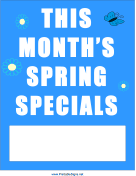 This Month's Spring Special