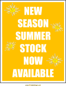 New Season Summer Stock