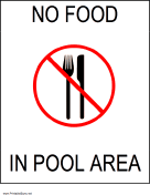 No Food In Pool Area