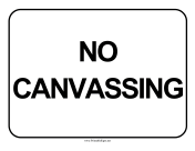 No Canvassing