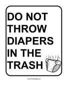 No Diapers in Trash