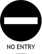 No Entry with caption