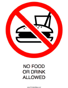 No Food Or Drink Allowed