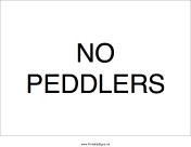 No Peddlers