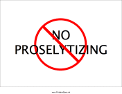 No Proselytizing