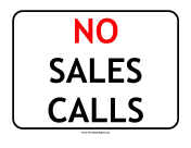 No Sales Calls