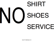 No Shirt Shoes Service