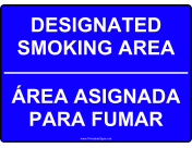 No Smoking Designated Area Bilingual