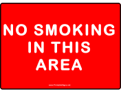 No Smoking In This Area Text