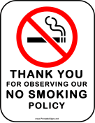 No Smoking Policy