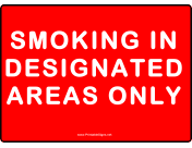 No Smoking Use Designated Area