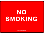 No Smoking White On Red Text