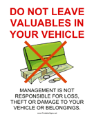 Do Not Leave Valuables