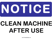 Notice Clean Machine