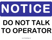 Notice Dont Talk to Operator