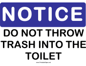 Notice Dont Throw Trash