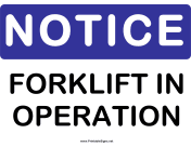 Notice Forklift