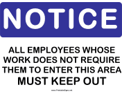 Notice If Not Required Keep Out