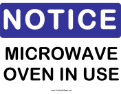 Notice Microwave