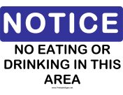 Notice No Eating Drinking