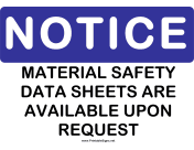 Notice Safety Data Sheets Available