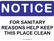 Notice Sanitary Reasons