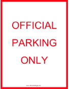 Official Parking Only Red