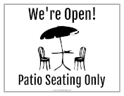 Patio Seating Only